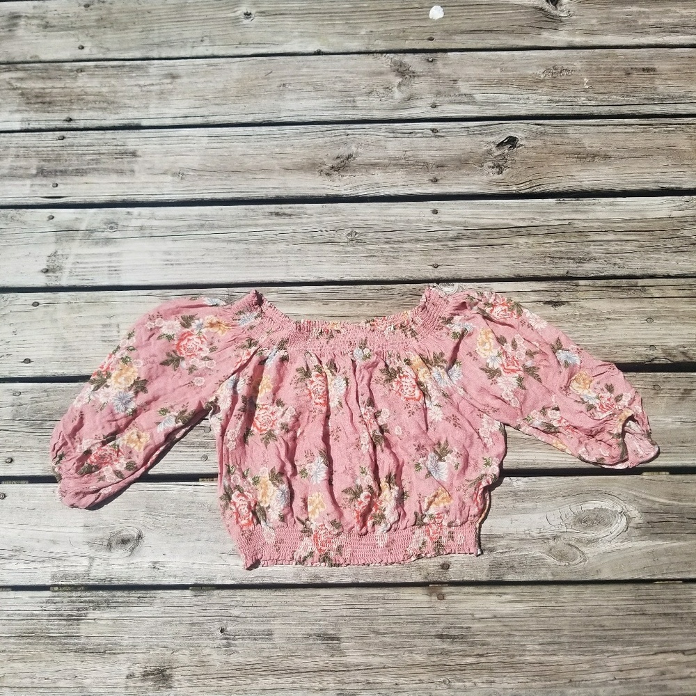 Forever 21 Floral Crop Top Sz S